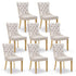 AADEN 8x Velvet Dining Chairs with Golden Metal Legs-Beige