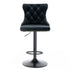 Velvet Bar Stools – Adjustable Height 63–84cm, Tufted Back, Black (Set of 4)