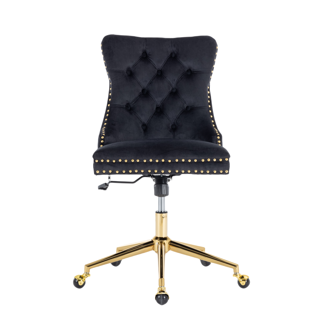 Velvet Home Office Chair- Black