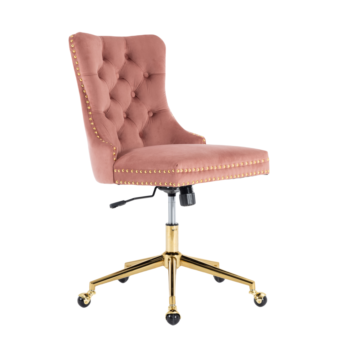 Velvet Home Office Chair- Pink