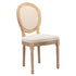 AADEN 2x Rattan Dining Chairs with Solid Wood Legs- Beige