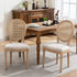 AADEN 8x Rattan Dining Chairs with Solid Wood Legs- Beige