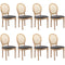 AADEN 8x Rattan Dining Chairs with Solid Wood Legs- Grey