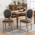 AADEN 8x Linen Dining Chairs with Solid Wood Legs- Grey