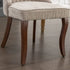 2x Fabric Channel Tufted Dining Chairs with Curved Wood Legs -Beige