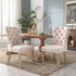 8x Velvet Dining Chairs Upholstered Tufted Kithcen Chair with Solid Wood Legs Stud Trim and Ring-Beige