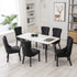 8x Velvet Dining Chairs Upholstered Tufted Kithcen Chair with Solid Wood Legs Stud Trim and Ring-Black