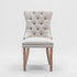 6x AADEN Modern Elegant Button-Tufted Upholstered Fabric with Studs Trim and Wooden legs Dining Side Chair-Beige