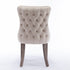 8x Velvet Upholstered Dining Chairs Tufted Wingback Side Chair with Studs Trim Solid Wood Legs for Kitchen