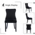 4x Velvet Upholstered Dining Tufted Chairs with Studs Trim and Solid Wood Legs-Black