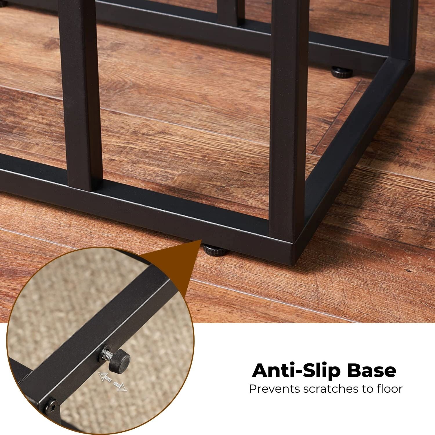 C-Shaped End Table with Anti Slip Base (Walnut)