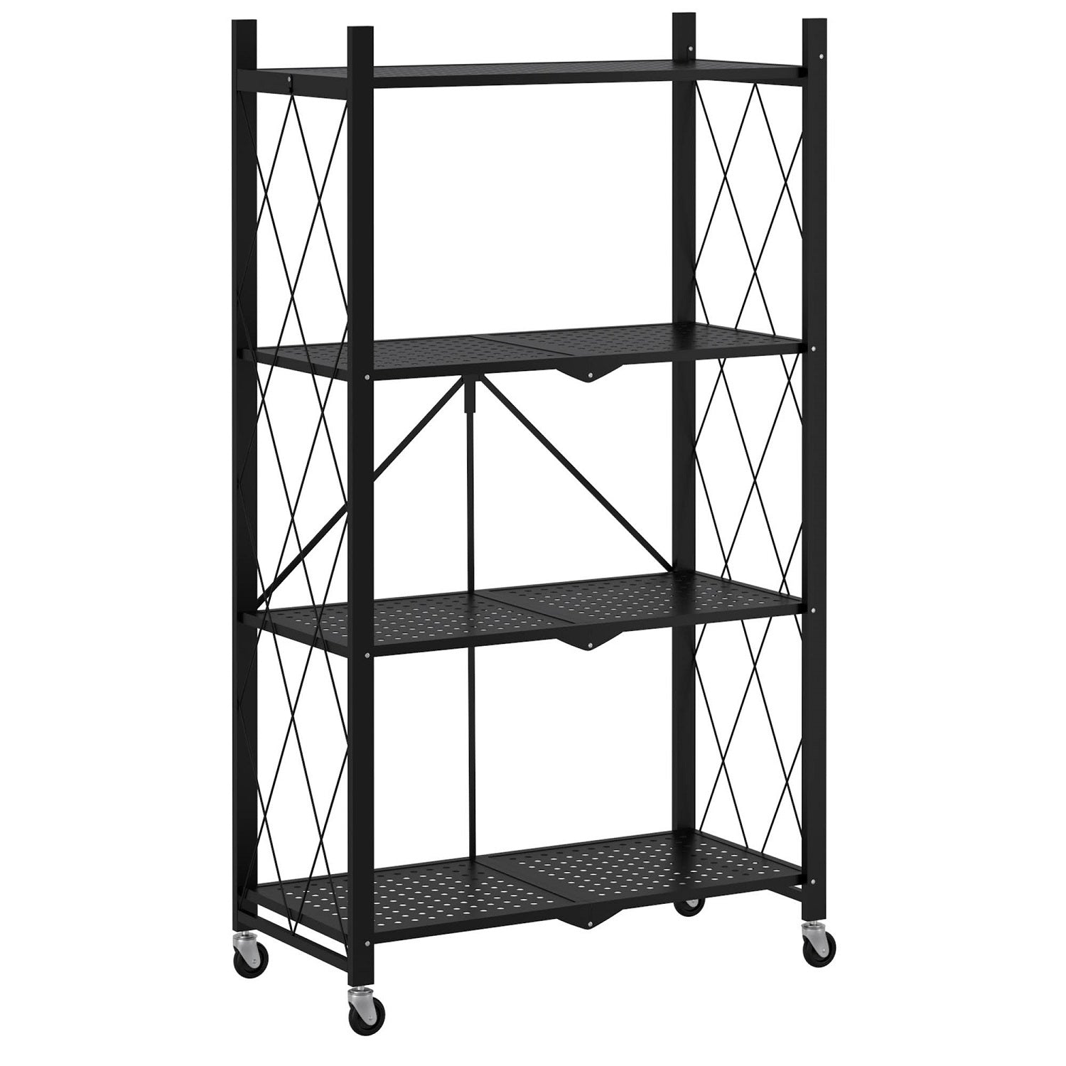 Foldable Storage Shelf 4 Tier (Black)