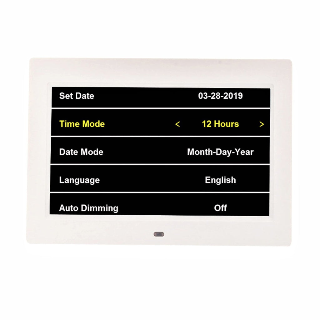 Day Date Calendar Clock Dementia Clock Digital Alarm Clock with Large LCD Screen (White) GO-DDC-100-JSC