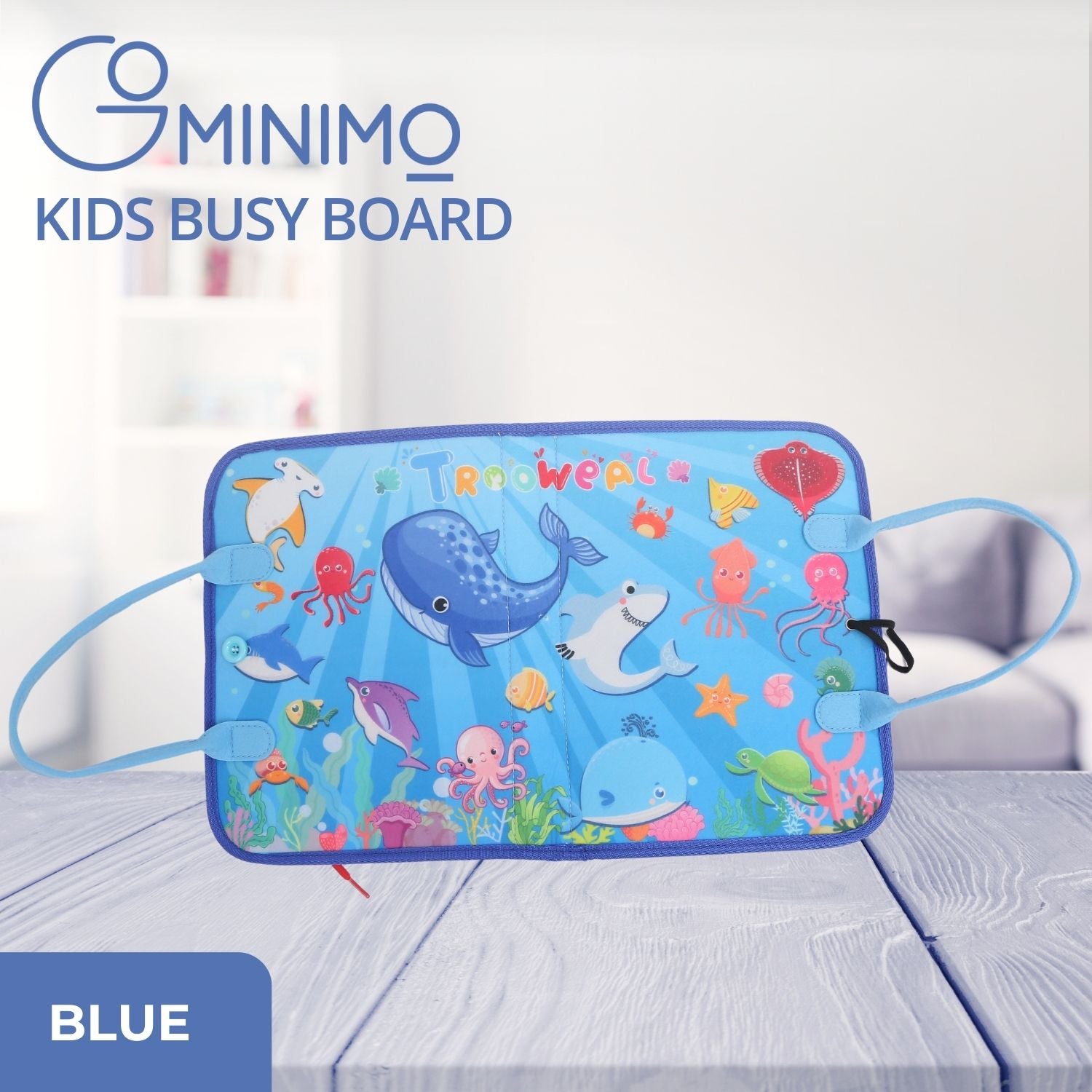 GOMINIMO Kids Busy Board Learning Toys (Blue)