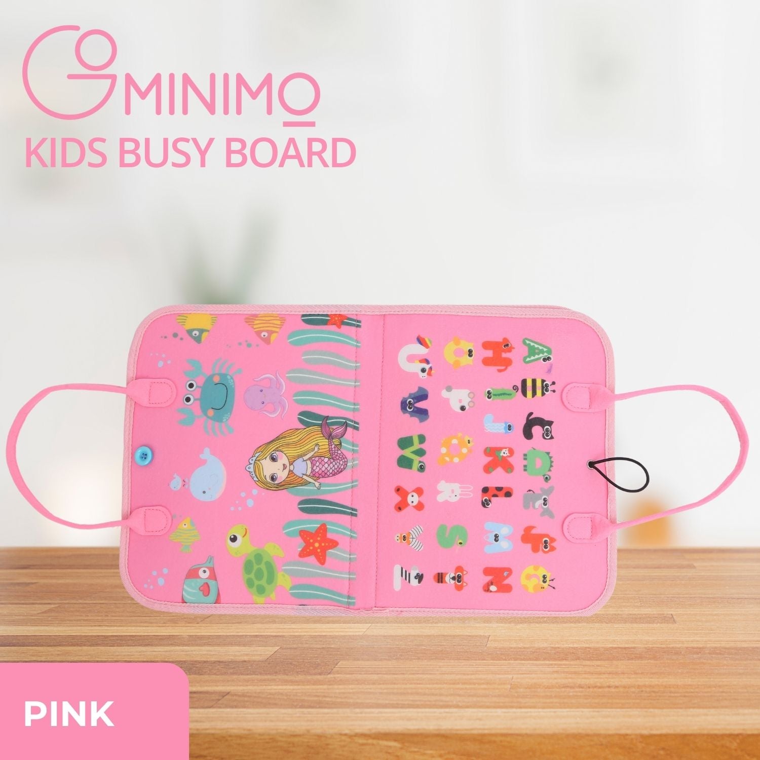 GOMINIMO Kids Busy Board Learning Toys (Pink)