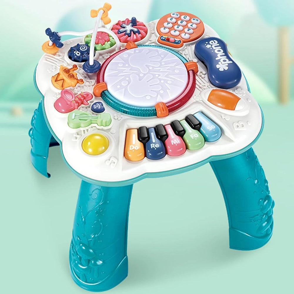 GOMINIMO Kids Music Learning Activity Table (Blue and White)