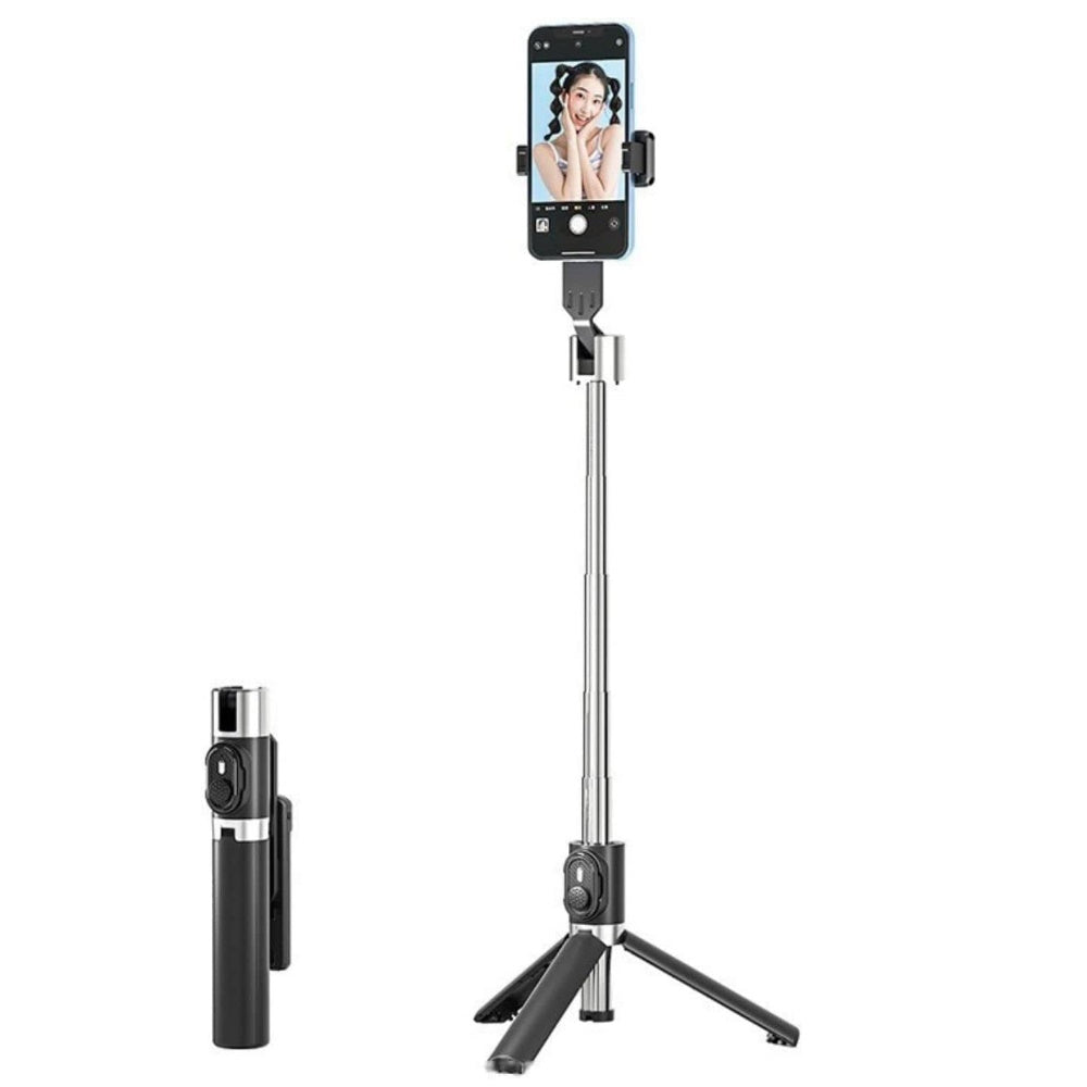 VOCTUS 3 in 1 Selfie Stick Tripod with Bluetooth Remote Control (Black)