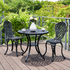 Remy 3‑Piece Outdoor Setting – Aluminium Table & 2 Chairs, Modern Black
