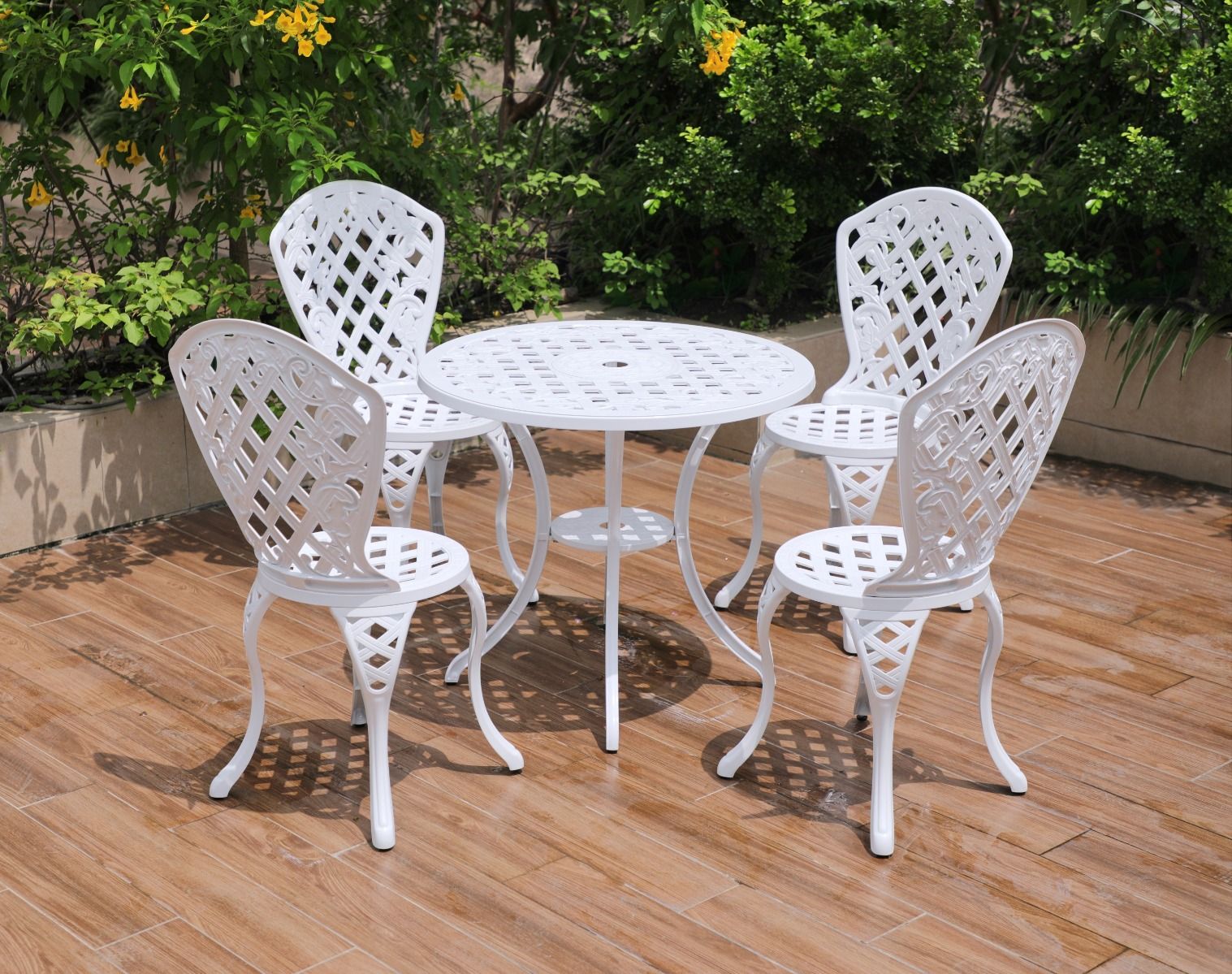 Remy 5‑Piece Outdoor Setting – Aluminium Table & 4 Chairs, Modern Black
