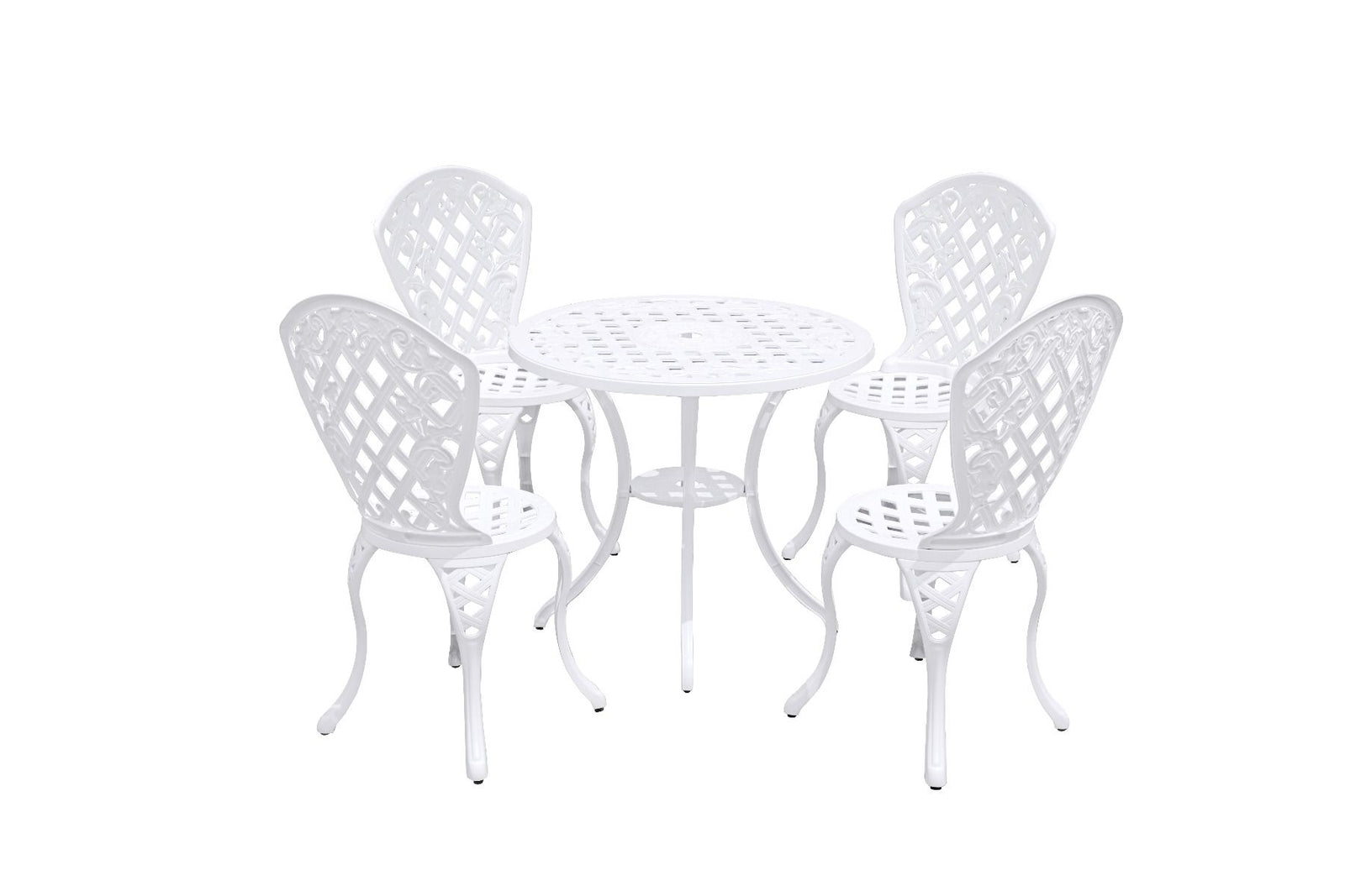 Remy 5‑Piece Outdoor Setting – Aluminium Table & 4 Chairs, Modern Black