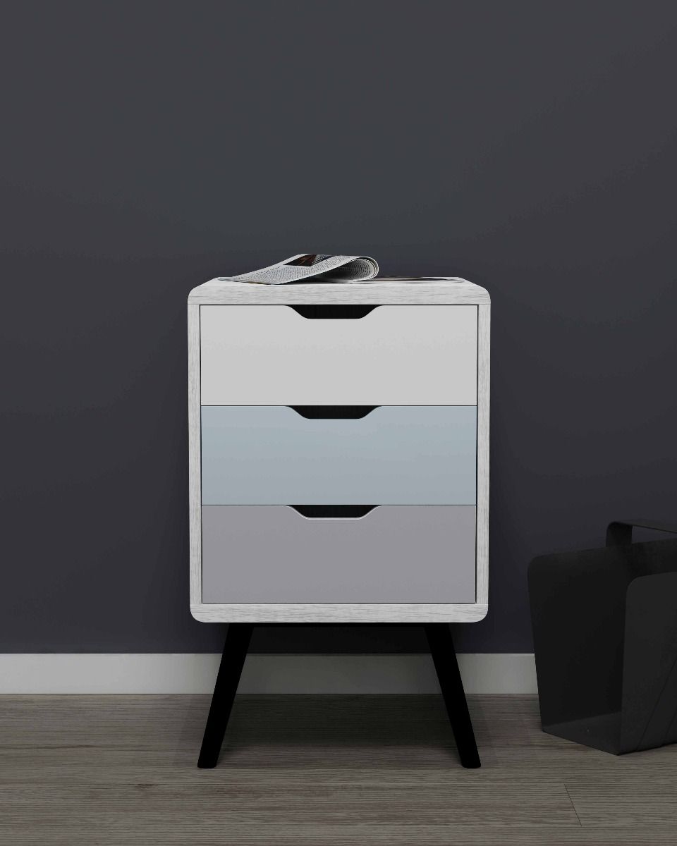 Adrian Cabinet 3 Drawers Sleek Modern Curved Edge Storage Unit Hallway