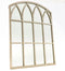 Lavinia Garden Mirror Gothic Arch Metal Frame Antique White Indoor Outdoor