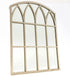 Lavinia Garden Mirror Gothic Arch Metal Frame Antique White Indoor Outdoor