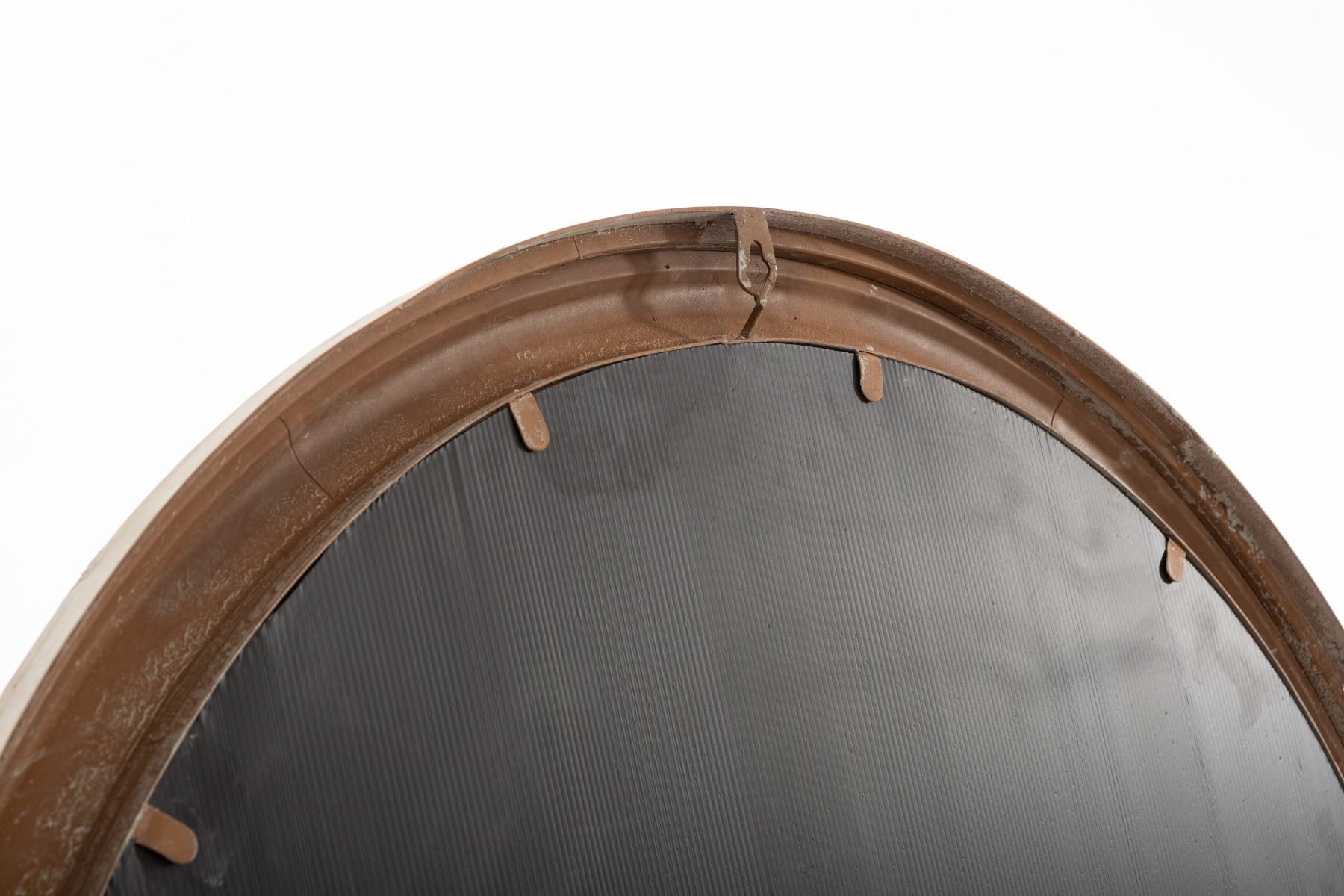 Sally Round Garden Mirror Metal Frame Sand Colour Outdoor Decor 90cm
