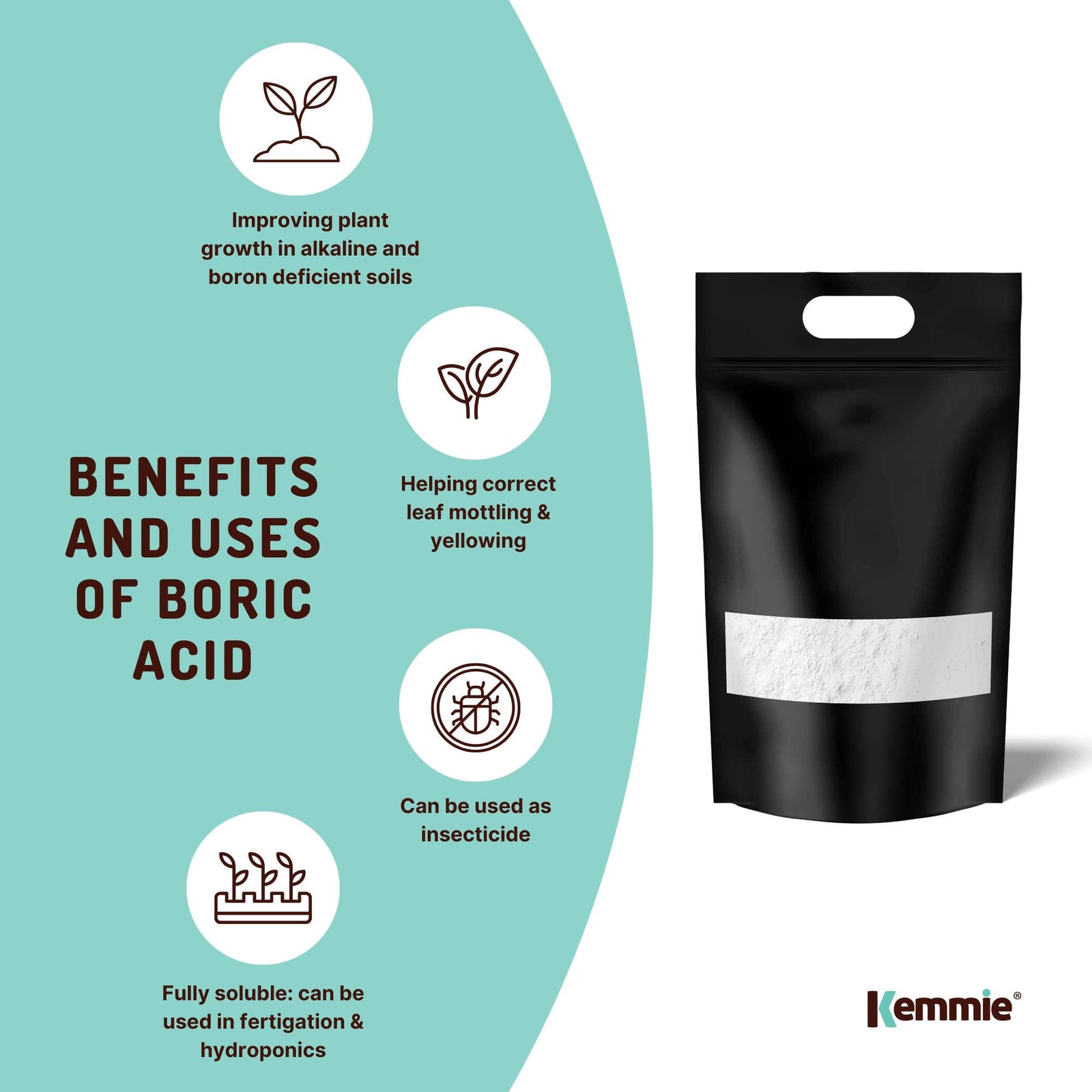 5Kg Boric Acid Powder High Purity Fully Soluble Granule Pest Ant Cockroaches