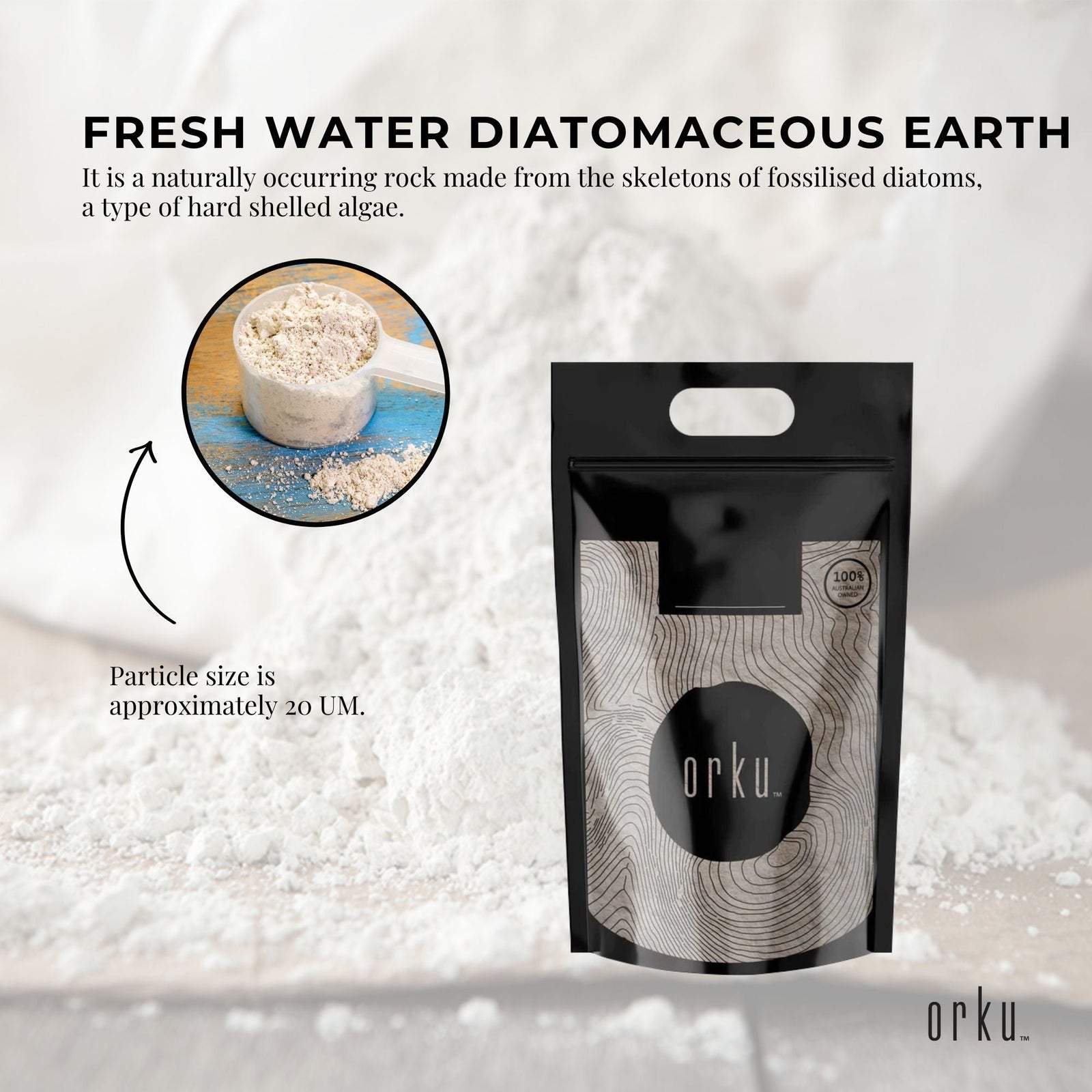 10Kg Organic Fine Diatomaceous Earth - Food Grade Fossil Shell Flour Powder