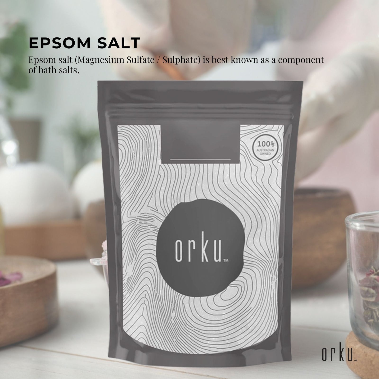 1Kg Epsom Salt - Magnesium Sulphate Bath Salts For Skin Body Baths Sulfate