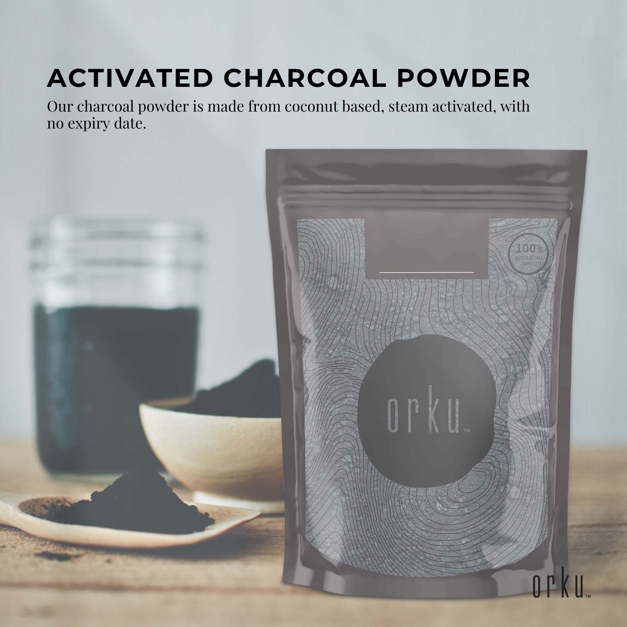 Orku 50g Activated Carbon Powder - Coconut Charcoal