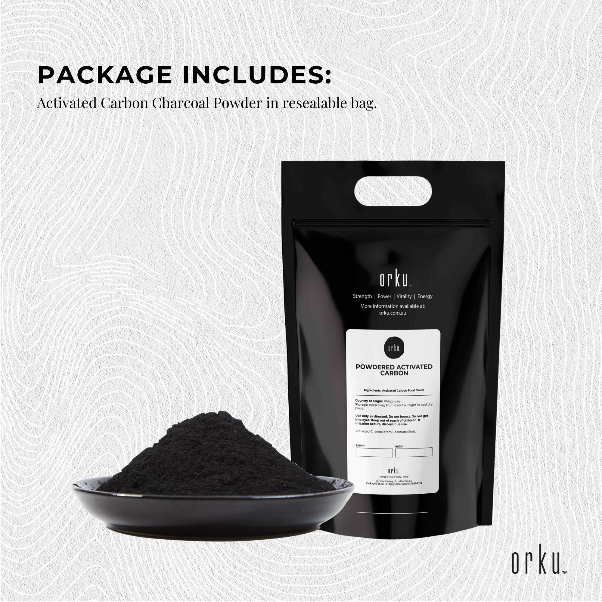 Orku 5Kg Activated Carbon Powder Coconut Charcoal
