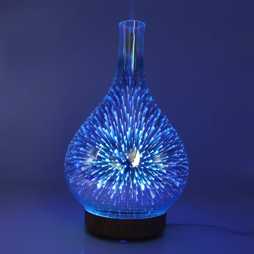 Essential Oil Aroma Diffuser - Mirror 3D Fireworks Aromatherpay Mist Humidifier