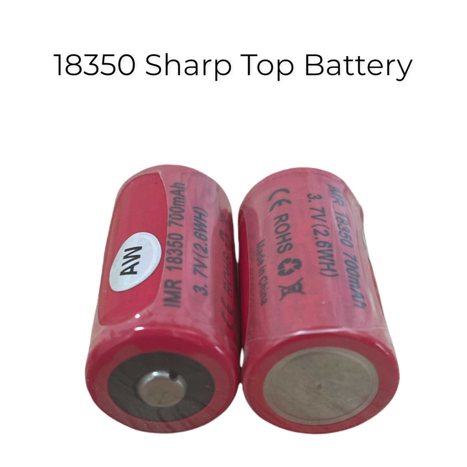 2x AW IMR 18350 Rechargeable Batteries -  700mAh 3.7V Lithium Li-ion Battery