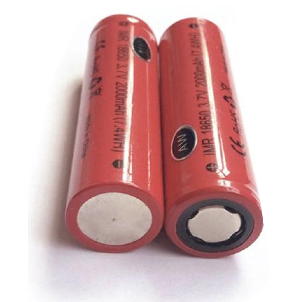 2x  18650 Rechargeable Batteries - 2000mAh 3.7V Lithium Li-ion Battery