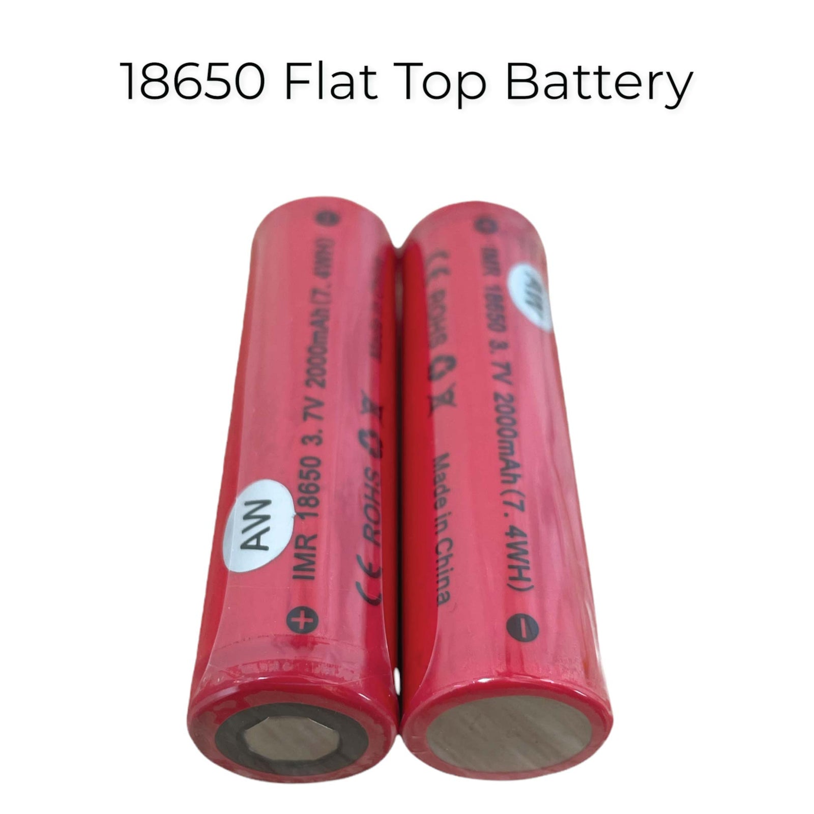 2x  18650 Rechargeable Batteries - 2000mAh 3.7V Lithium Li-ion Battery