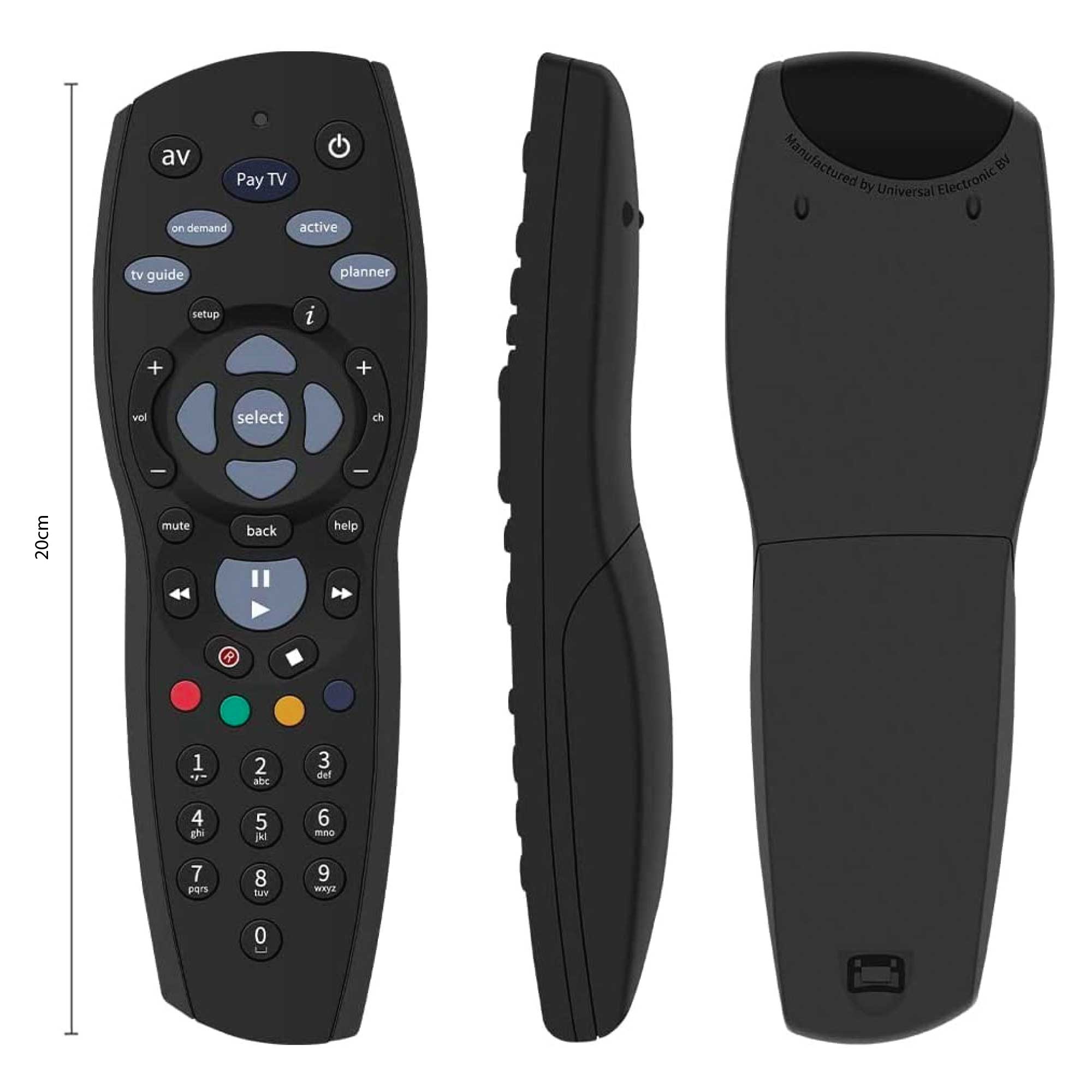 PAYTV Foxtel Remote Control Compatible Replacement Standard IQ IQ2 IQ3 IQ4 HD - Black