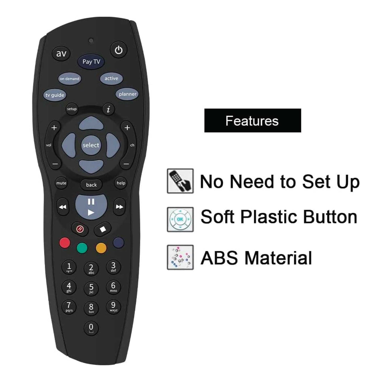 2x  PayTV Remote Control Compatible with Foxtel MYSTAR SKY NZ  - Black