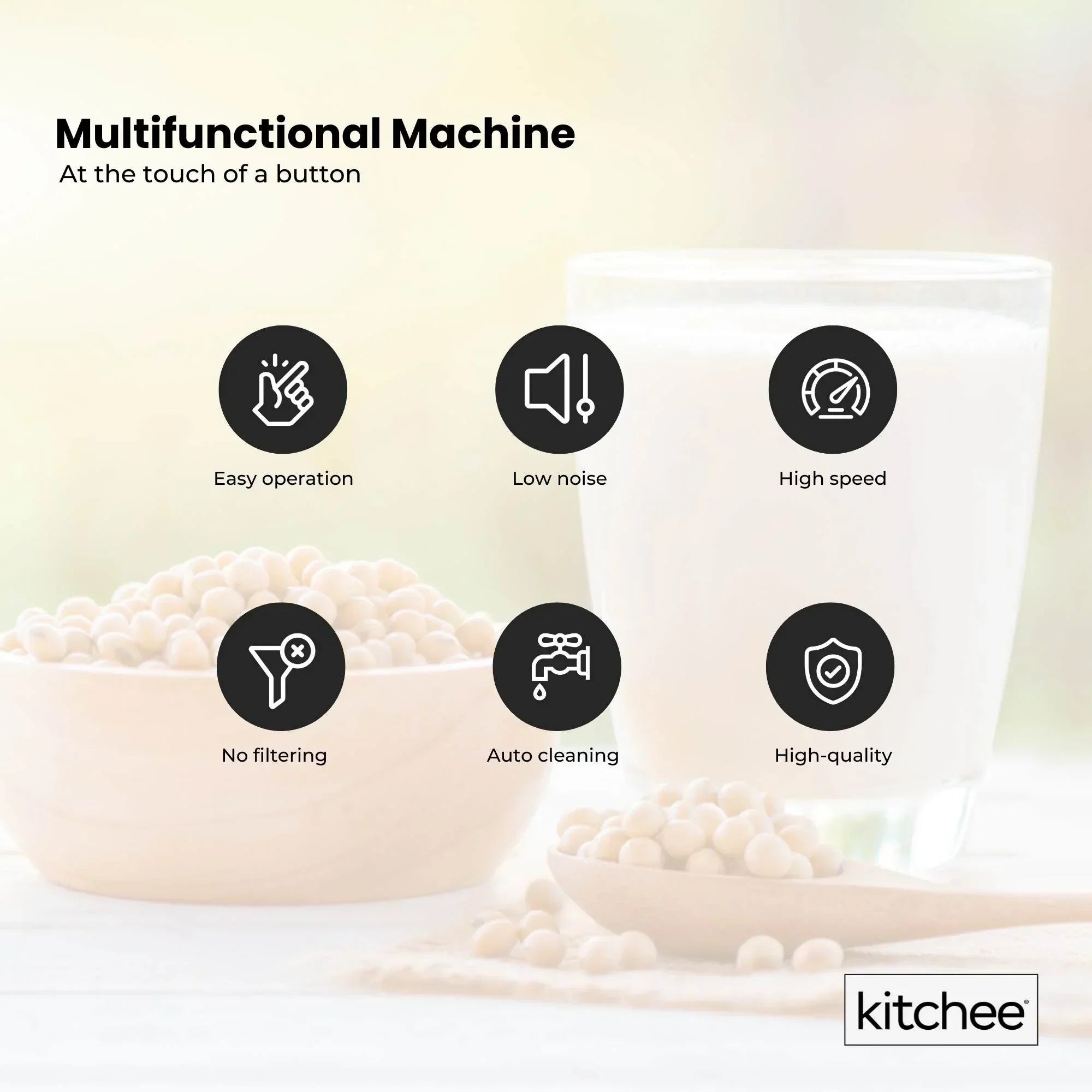 1.2L Electric Soy Bean Milk Maker Machine - Automatic Almond Nut Blender