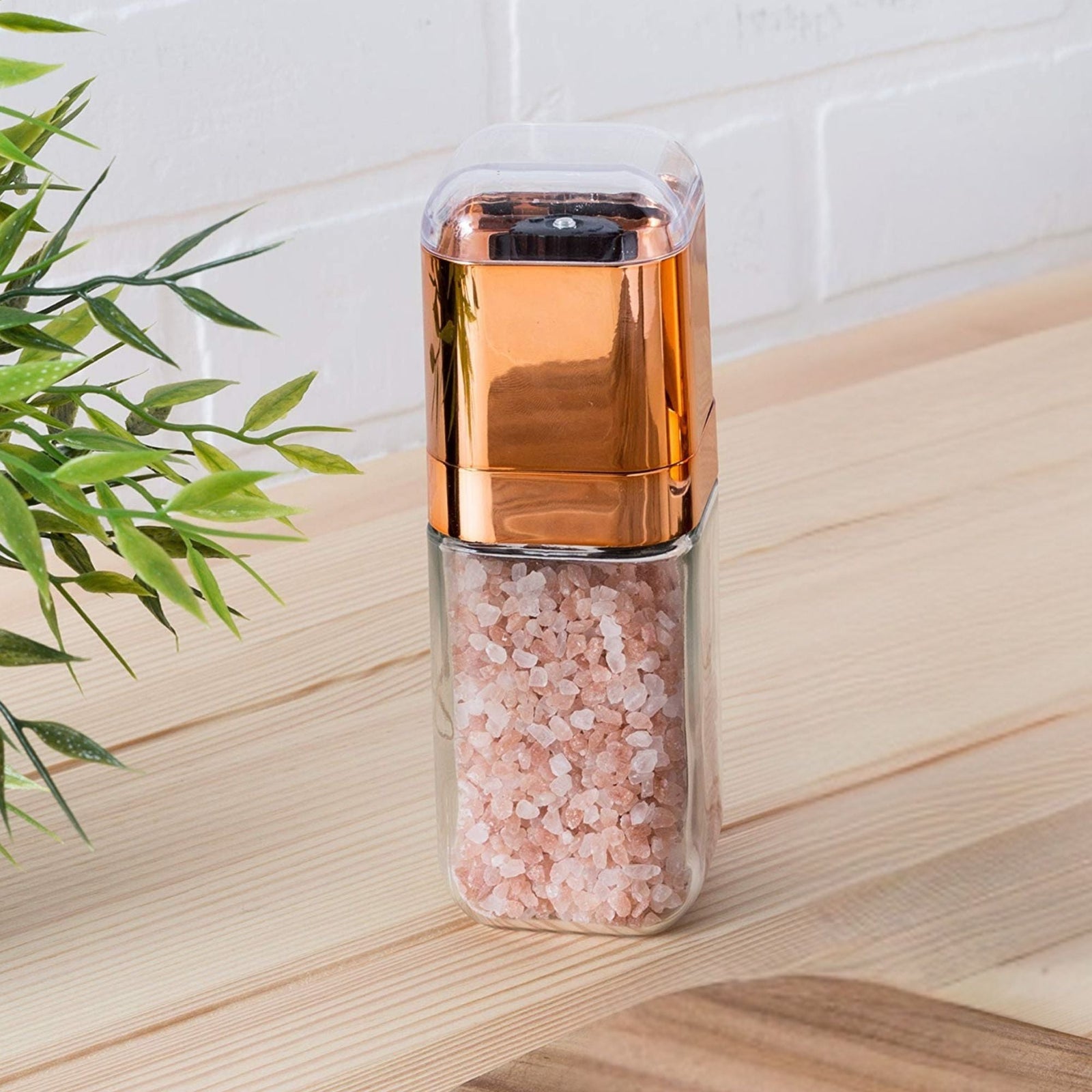 Salt and Pepper Grinder - 180ml Glass Design + Rose Gold Bottle Manual Hand Mill