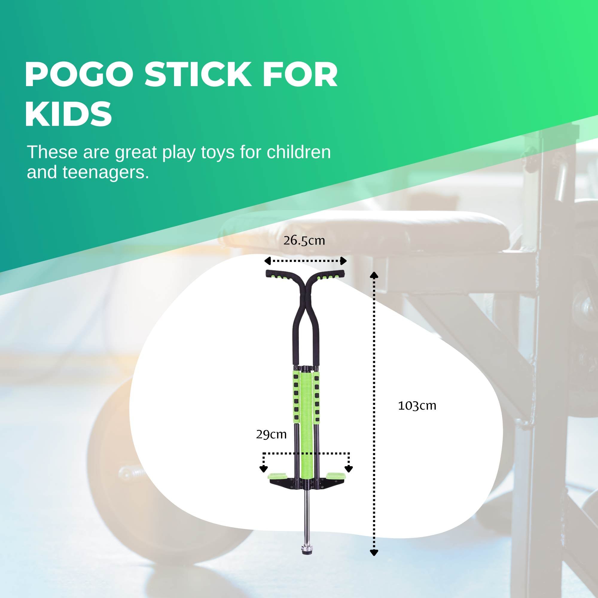 Green Pogo Stick Kids - Childrens Jumping Jackhammer Exercise Hopper Toy