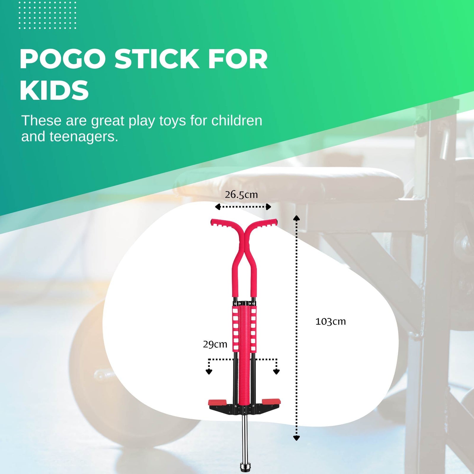 Red Pogo Stick Kids - Childrens Jumping Jackhammer Exercise Hopper Toy