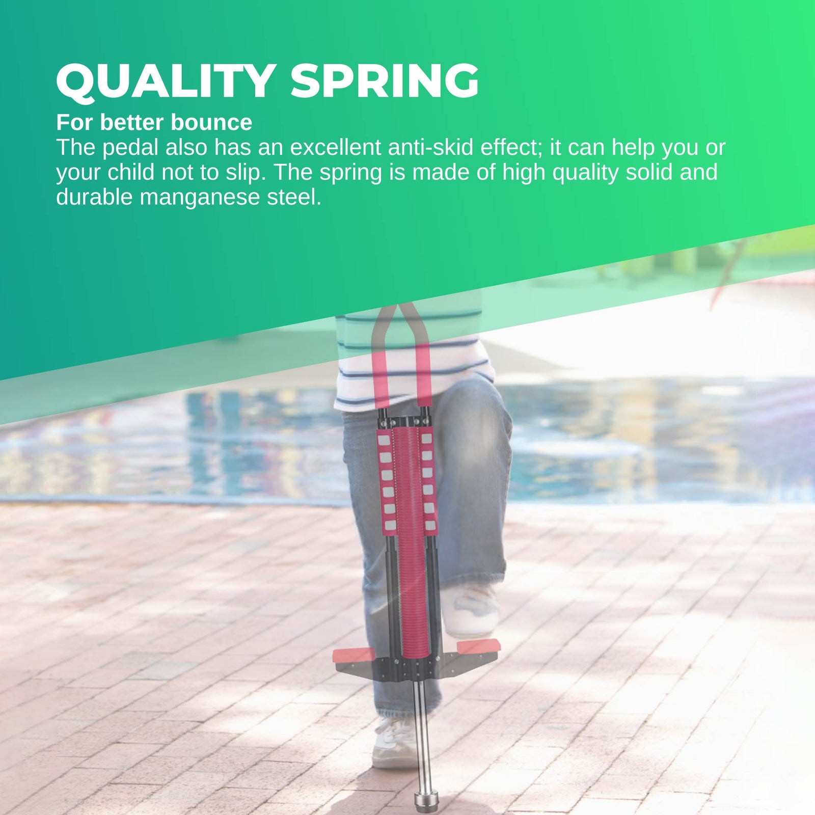 Red Pogo Stick Kids - Childrens Jumping Jackhammer Exercise Hopper Toy