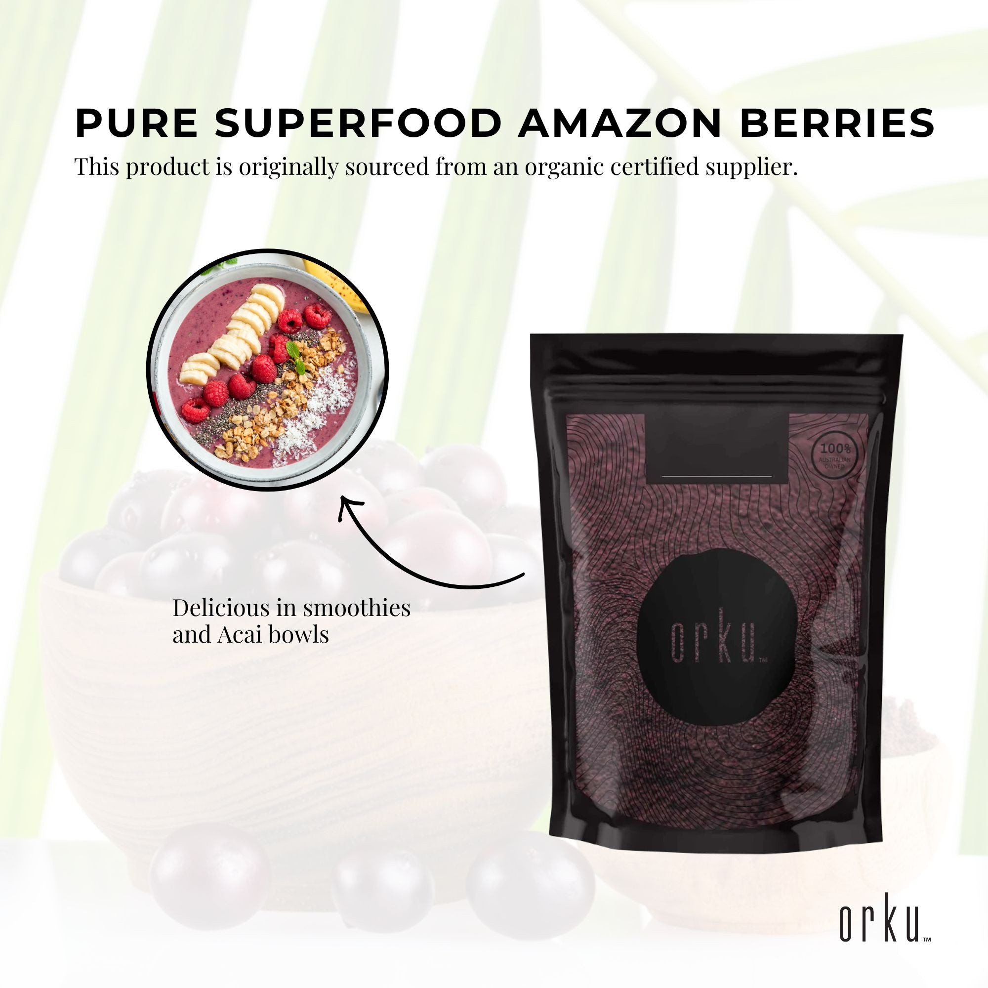 400g Acai Powder 100% Organic - Pure Superfood Amazon Berries