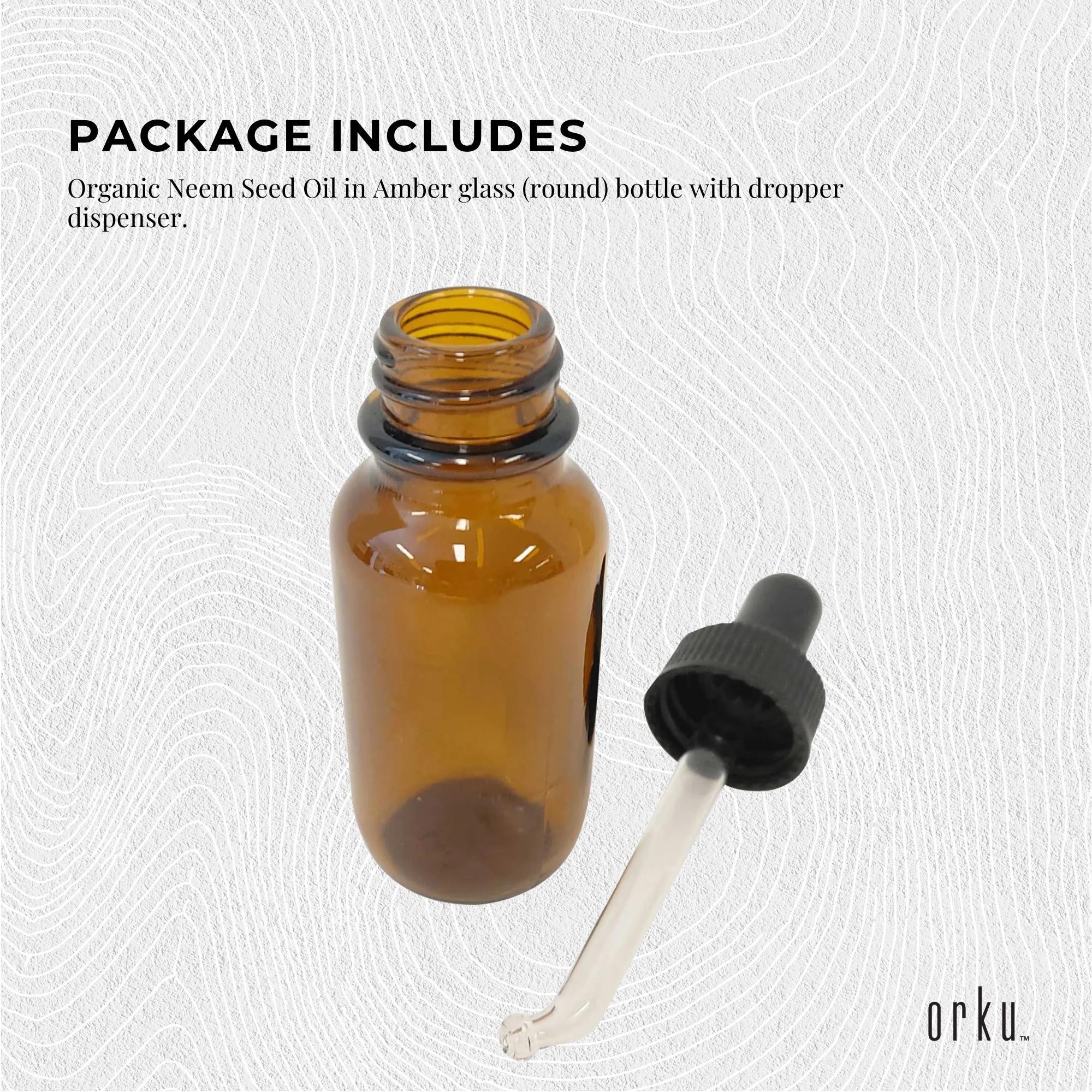 25ml Organic Neem Seed Oil - Debitterised Cold Pressed Azadirachtin Indica