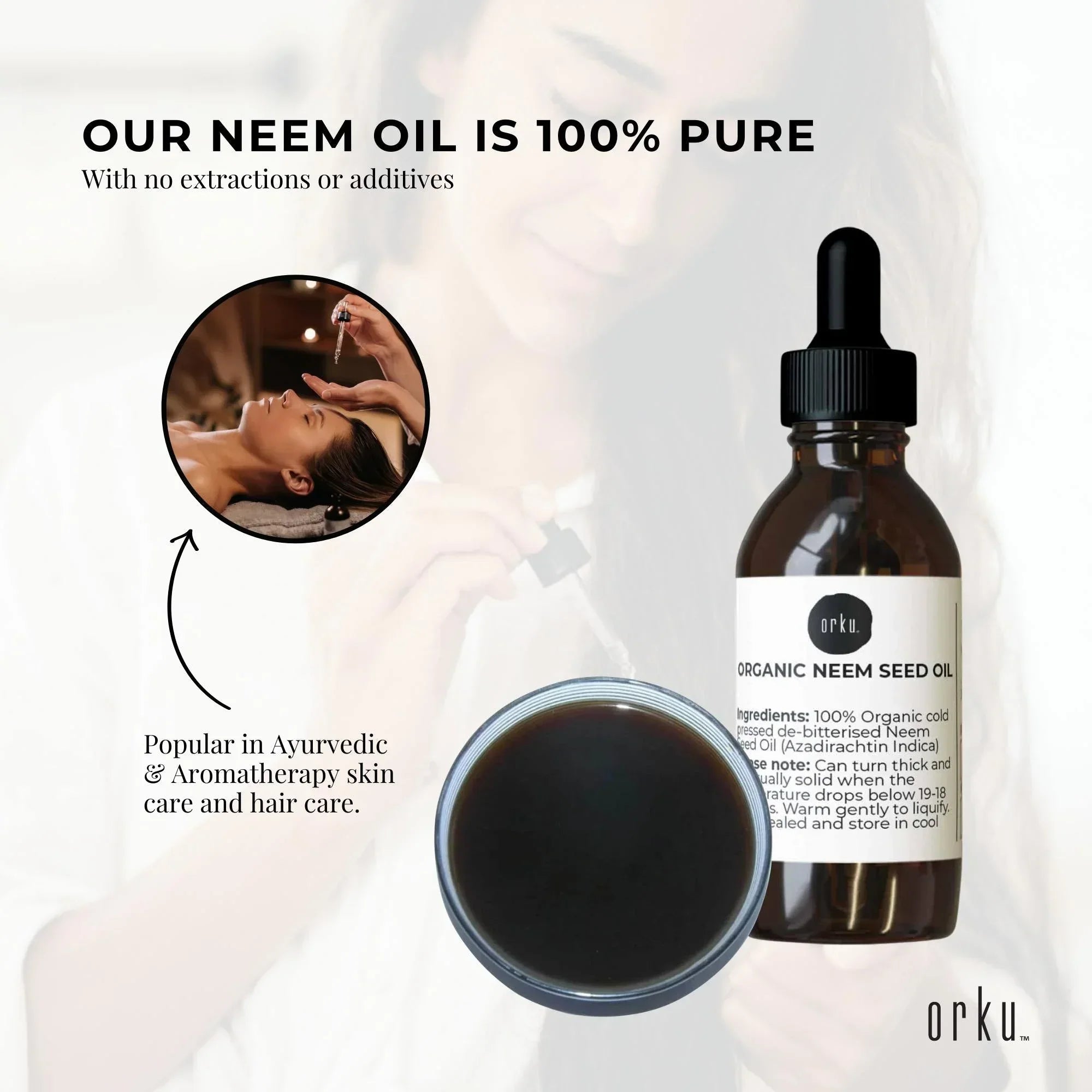 25ml Organic Neem Seed Oil - Debitterised Cold Pressed Azadirachtin Indica