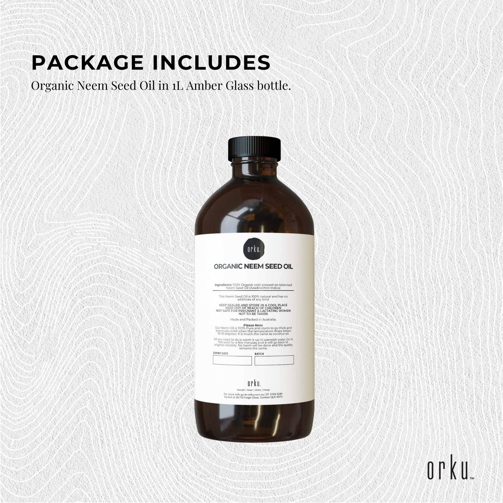 500ml Organic Neem Seed Oil Debitterised Cold Pressed Azadirachtin Indica