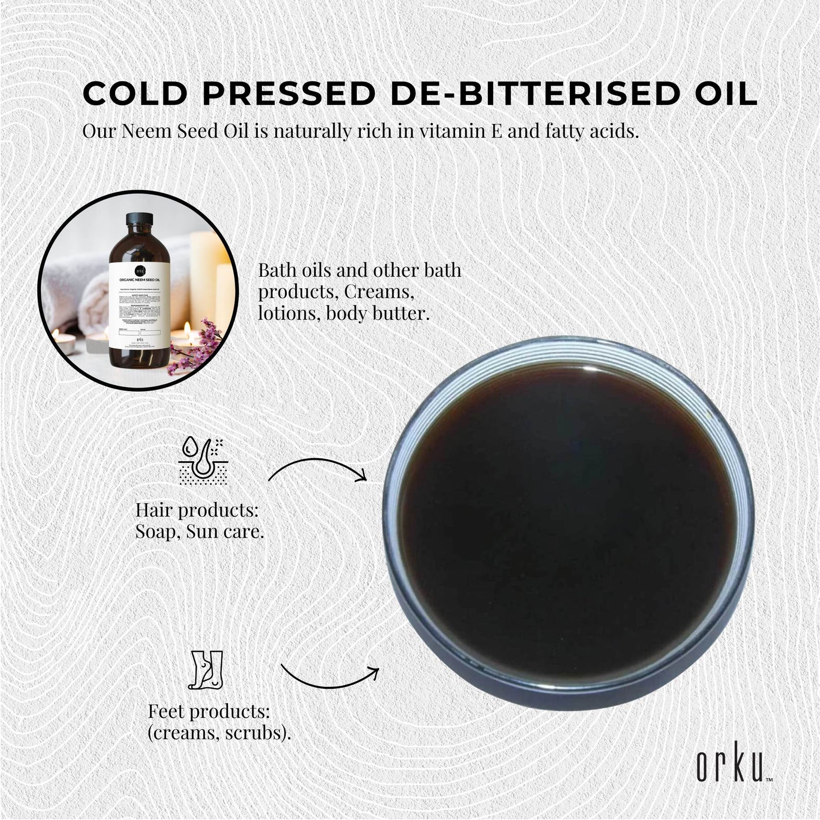 500ml Organic Neem Seed Oil Debitterised Cold Pressed Azadirachtin Indica