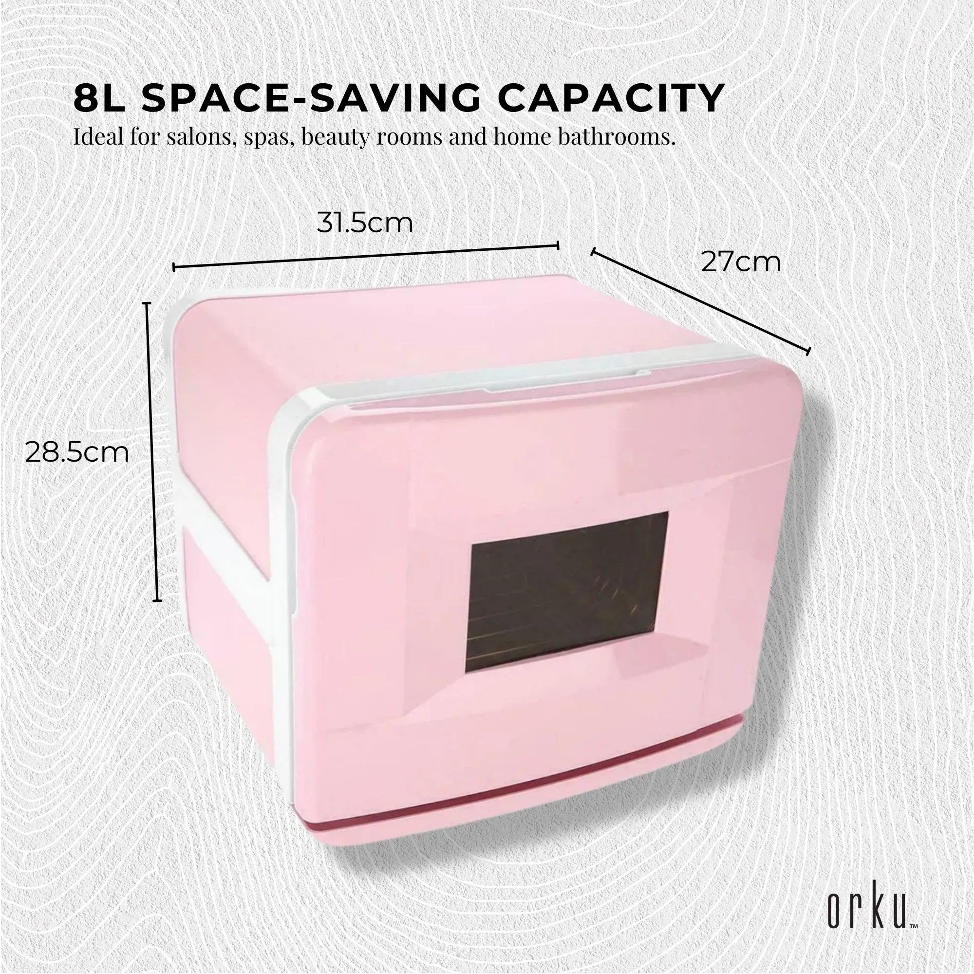 Orku 8L Pink Electric Towel Warmer UV Cabinet Salon Spa Pink